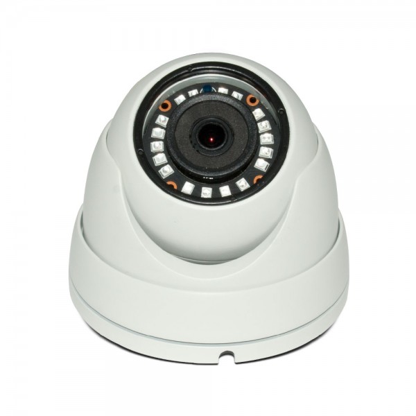 HD 4-in-1 (CVI, TVI, AHD, Analog) 1080P 3.6mm Fixed Lens 24IR Weatherproof Turret Dome Camera - White