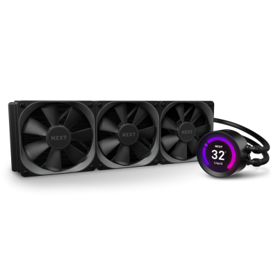 NZXT Kraken Z73 360mm - RL-KRZ73-01 - AIO RGB CPU Liquid Cooler - Customizable LCD Display - Improved Pump - Powered by CAM V4 - RGB Connector - Aer P 120mm Radiator Fans (3 Included)